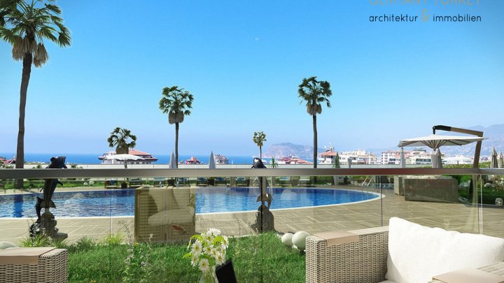 Exklusive Neubauwohnanlage nah zum Meer und mit traumhaften Blick in Kestel, Alanya