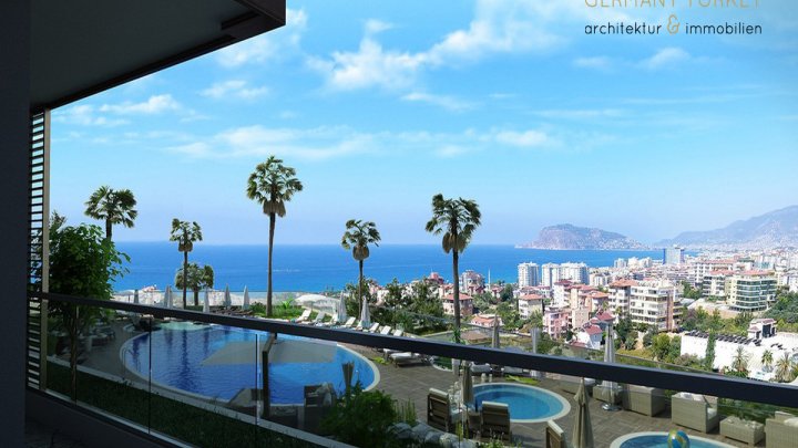 Exklusive Neubauwohnanlage nah zum Meer und mit traumhaften Blick in Kestel, Alanya