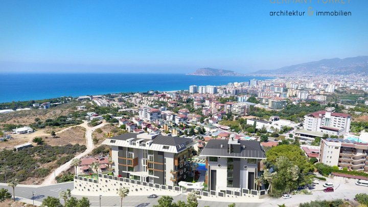 Exklusive Neubauwohnanlage nah zum Meer und mit traumhaften Blick in Kestel, Alanya